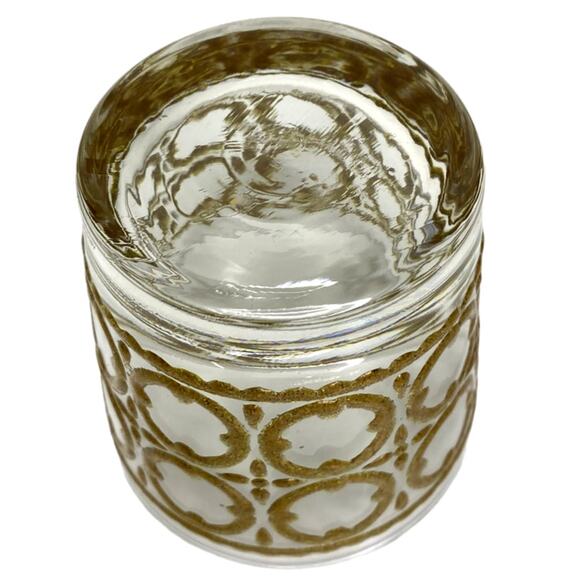 Vintage Libbey Short Glass Cups 8oz each Set of 4 Geometric Design - Picture 4 of 9